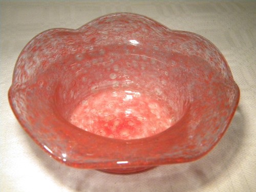 MID CENTURY VASART GLASS BOWL B021 PINK - Imagen 4 de 6