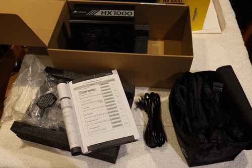 Corsair HX1000 1000W 80 PLUS Fully Modular Power Supply - Black - Picture 3 of 7