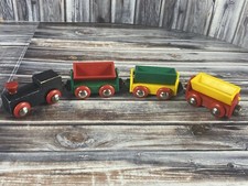 Vintage Brio Wooden Railway Train Magnetic Tipper Tipping Wagon