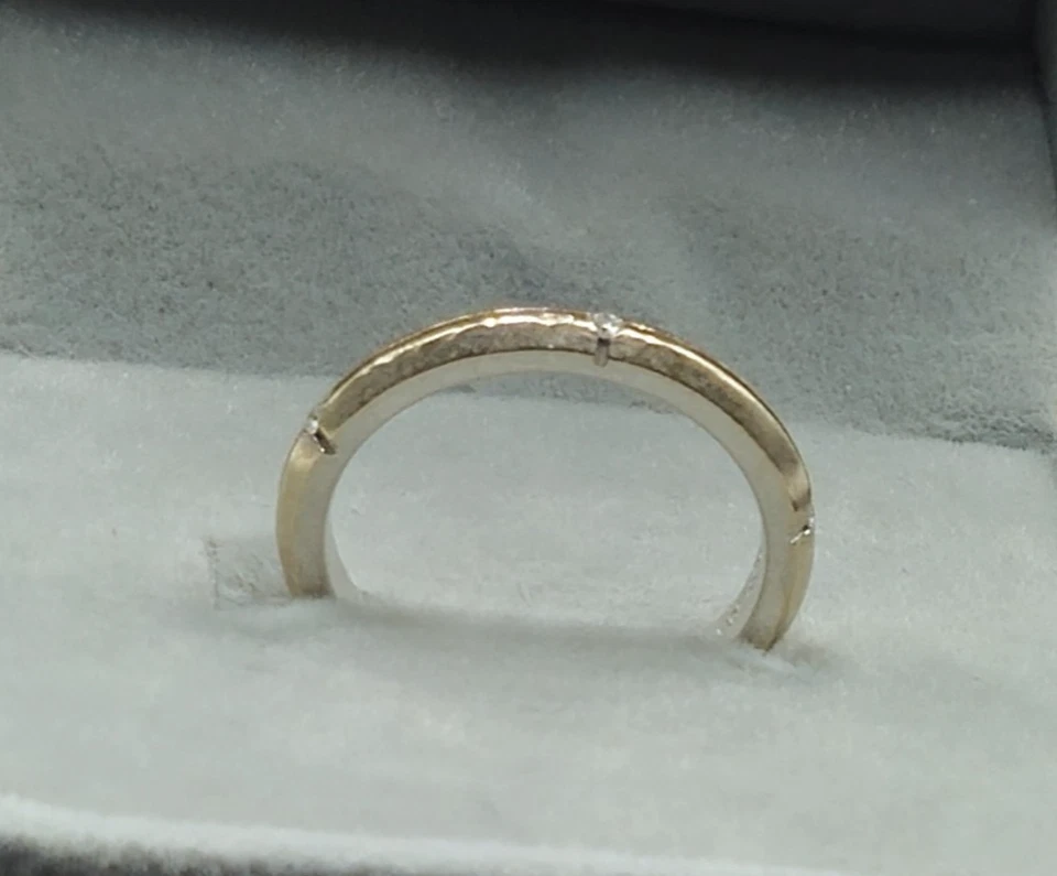 Auténtico anillo Tiffany & Co Streamerica de oro blanco de 18 quilates con banda de 5 diamantes talla 4,5 raro Foto 4 de 4