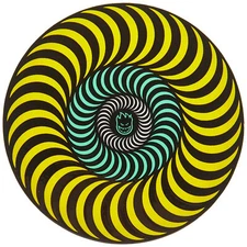 Spitfire Skateboard Tri-Color Swirl Bighead Sticker Yellow/Green 5.5"