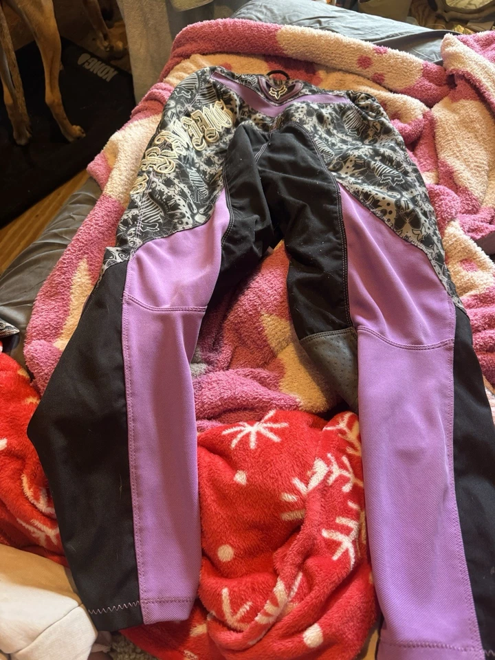 Pantalones de carreras Fox morados y grises talla 9/10 Foto 3 de 4