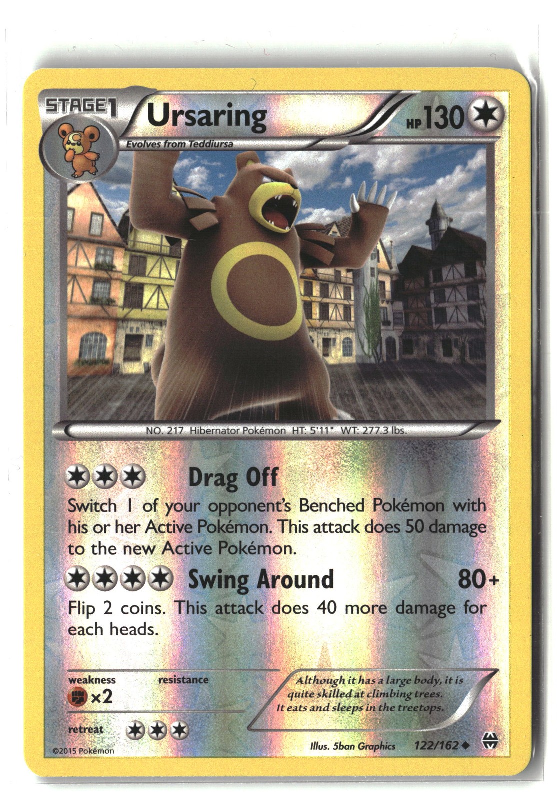XY - BREAKthrough #122/162 Ursaring Reverse Holo