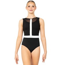 Mesh Overlay Cross Back Leotard