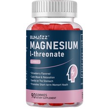 Magnesium L-threonate Gummies 90 Count 2000mg Brain Supplements Memory Energy