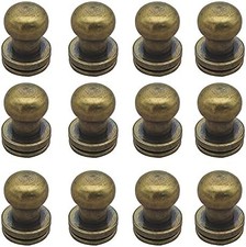 12 Sets Solid Brass Round Head Button Stud Screw Leather Rivet Chicago Screws Bu