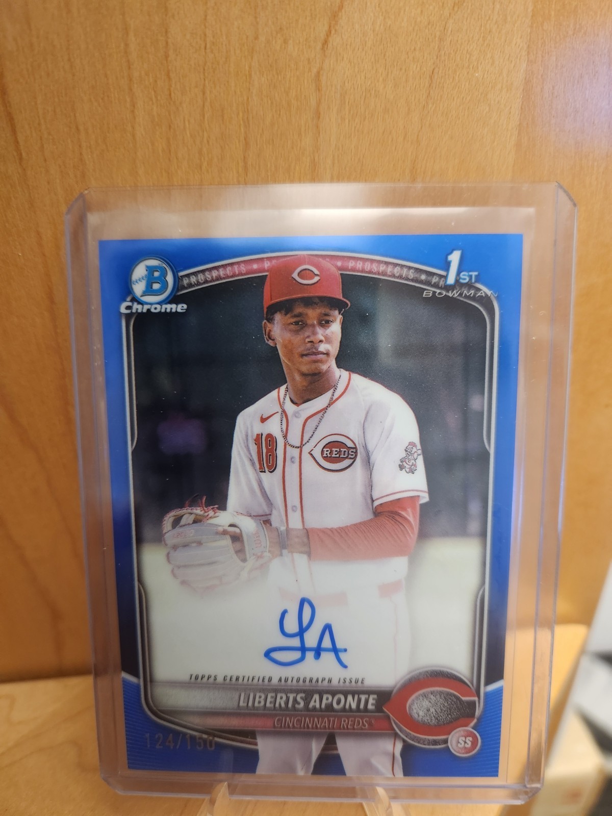 2025 Bowman Chrome - Liberts Aponte #CPA-LA 1st True Blue Refractor Auto/150