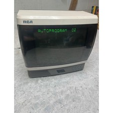 Vintage RCA ColorTrak SpaceSaver 9" CRT gaming retro TV 1992 Model E09535KW Gray