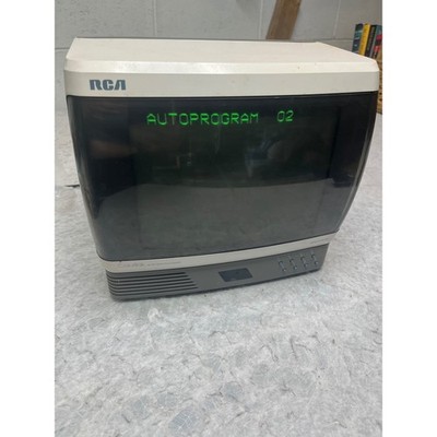 Vintage RCA ColorTrak SpaceSaver 9'' CRT gaming retro TV 1992 Model E09535KW Gray