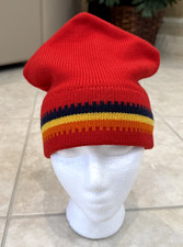 VTG Wigwam Red Stripe Virgin Wool Winter Hat Beanie USA Retro Ski Apres 70s