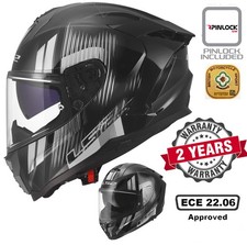LS2 FF817 Challenger II  Dual Visor Fibre Full Face Motorcycle Helmet Nitro Grey