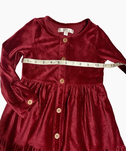 Biscotti Long Sleeve Dress for Girls Size 4T Red Color - Picture 5 of 7
