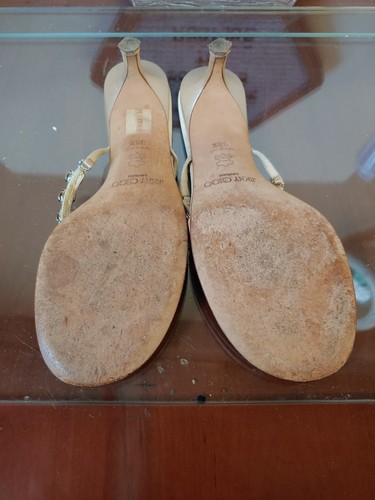 Sandalias Jimmy Choo Estrás Cristal Tirantes Tacones Zapatos Talla 38.5 ~ ¡Muy Bonitas! - Imagen 7 de 11