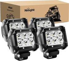 Nilight - 60001S-C LED Light Bar 4PCS 18W 1260lm Bar, Black 