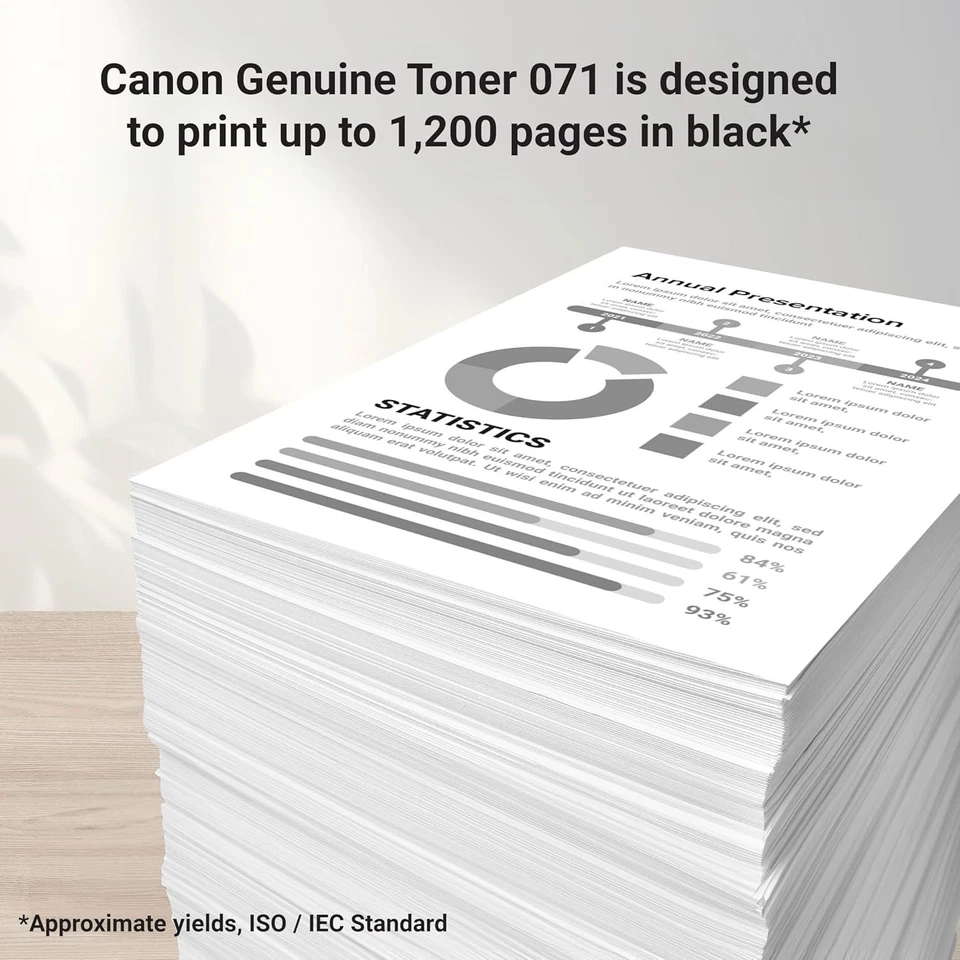 Canon Genuine 071 Black Toner Cartridge Compatible with LBP122dw, MF272dw, MF273 - Image 3 of 4