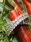 Vintage Art Deco-Style 925 Sterling Silver Cocktail Ring w/ CZ Size 6