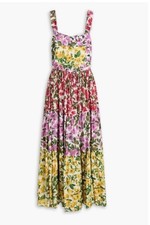 NWT Farm Rio size L floral tiered maxi dress adjustable straps