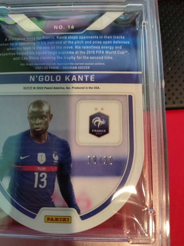 N’golo Kante 2021 Panini Obsidian Tunnel Vision Die Cut Red /20 PSA 10 POP 1 #16 - Picture 3 of 3