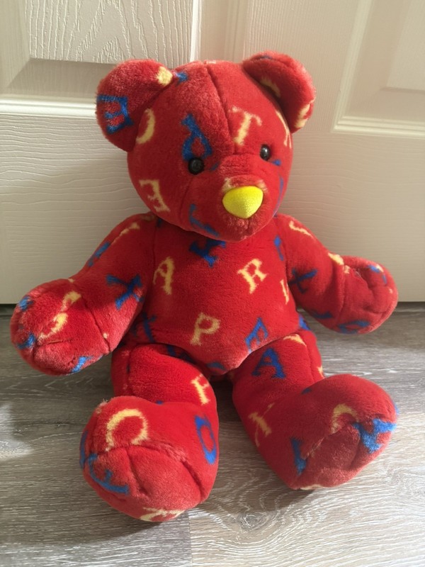 Vintage 2000 Mary Meyer Alphabet Plush Red Bear Letters 16 Inch Stuffed NO BOW