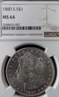 1880s Morgan Silver Dollar MS64