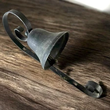 Vintage Black Iron Dinner Bell/Door Bell /12.5”/Wall Mount - Rustic Decor USED