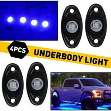 4x Blue LED Rock Lights Underbody Glow Signals Lamp for Offroad SUV Pickup Truck