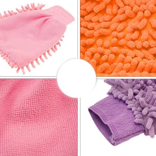 Neu Handschuh Chenille Reinigung Waschstaub Mikrofaser Super Auto Mitt Tuch Schw - Bild 2 von 12