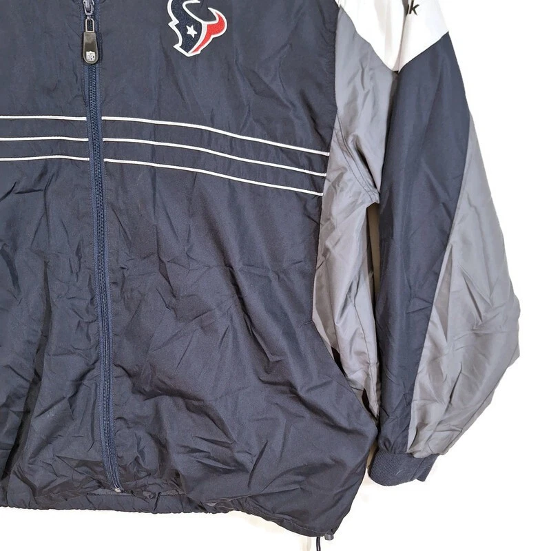 NFL Team Apparel Reebok Mens XL Houston Texans Rain Wind Breaker Jacket Zip Up - product detail image 6