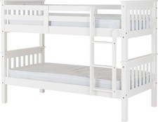 White 3ft Bunk Bed - Converts to Two Singles, Space-Saving Pine Frame