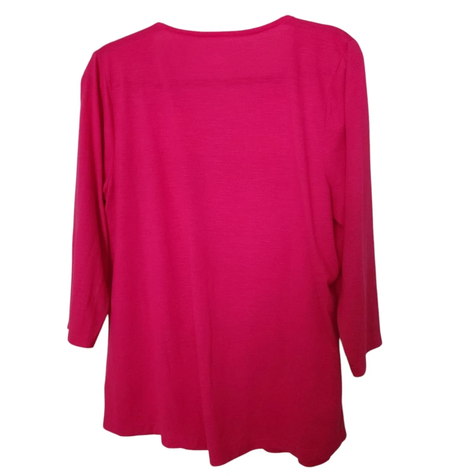 Top para mujer Sonoma Life Plus estilo rosa detalle de encaje manga 3/4 talla XL Foto 2 de 4