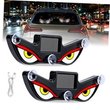 Solar Demon Eye Car Window LED Light, Waterproof Devil Eyes Red-Yellow-white