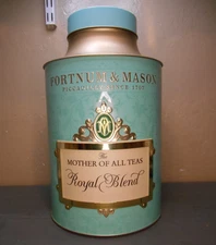 Fortnum & Mason Extra Large Mother Of Tea Caddy Tin 13.5” Storage Display Teal