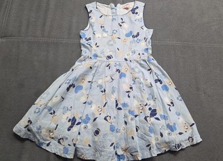 Blaues Kinder Mädchen ärmelloses Kleid Größe 128 (C&A)