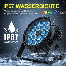 270W Waterproof RGBWA UV LED Par Light IP67 DMX Stage DJ Wash Par Can Lighting