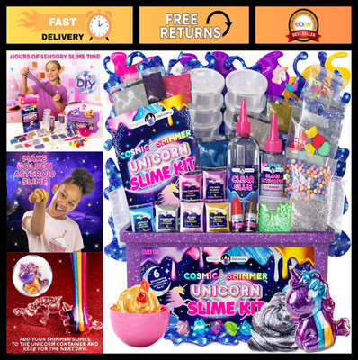DIY Unicorn Slime Kit for Girls 7-12 - Glow-in-the-Dark, Holographic & Glitter S