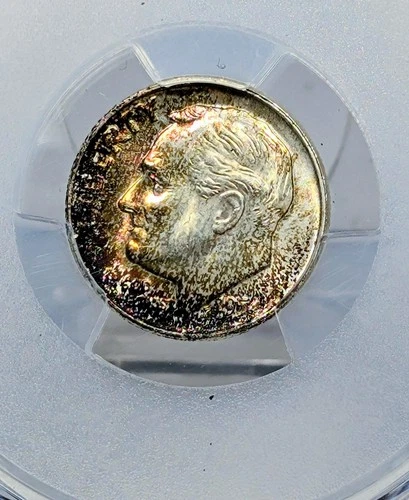 1954-D PCGS MS/67 Roosevelt Dime Nice Eye Appealing Toning, Fast Free Shipping!
