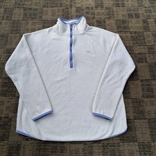 Vineyard Vines White/Blue Quarter Zip Pullover Whale Logo Jacket Women  s M