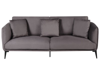 Sofa aus Samt beige / taupe 3-Sitzer gepolstert mit Kissen modernes Design Bodum