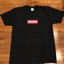 Supreme Men s Black Bogo 2014 20th Anniversary Box Logo T-shirt Size Medium NEW