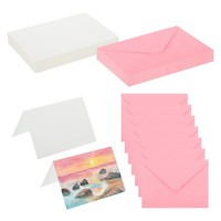 "5X7\" Aquarellkarten 50 Sets Mit UmschläGen 140Lb/300 GSM Pink"