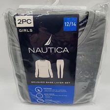 NEW Girl's Nautica Brushed Base Layer Long John's Thermal Underwear Size 12/14 