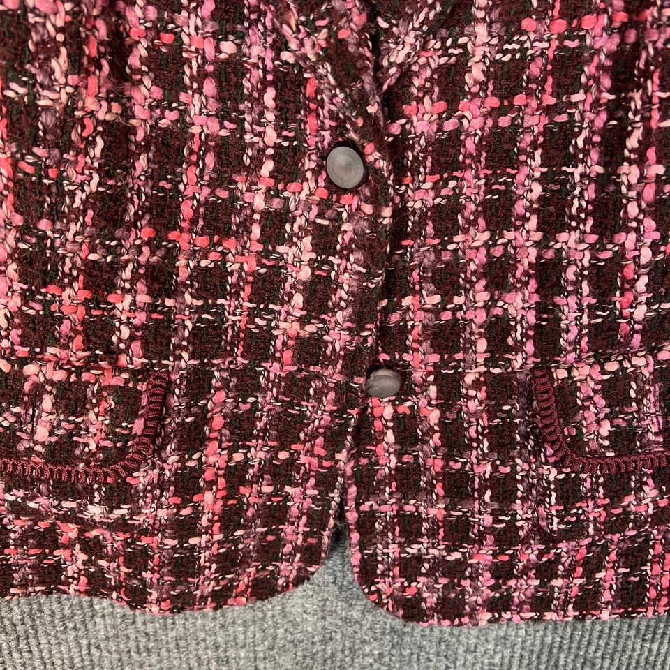 Requirements Womens Tweed Blazer Jacket Size 14 Linend Button Up Preppy Office - Image 4 of 4