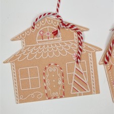 Gingerbread House Wall Hanging Christmas Garland Banner Decor Peppermint