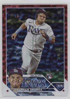 2023 Topps Series 1 Red Foil 90/199 Jonathan Aranda #154 Rookie RC 0m89