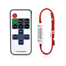 Wireless LED RF Remote Controller Inline Single-Color Light Strips Wire 10 Key