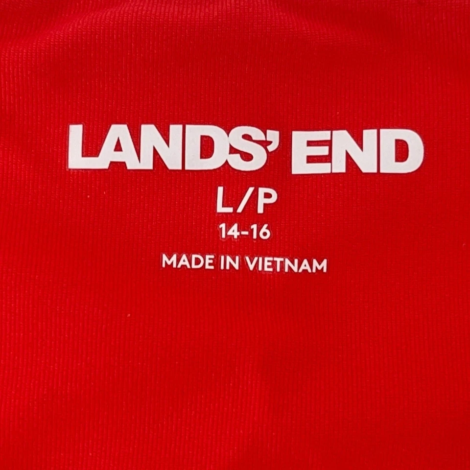 Top de mujer Lands' End colorblock manga larga talla L/P (14-16) rojo blanco azul Foto 4 de 4