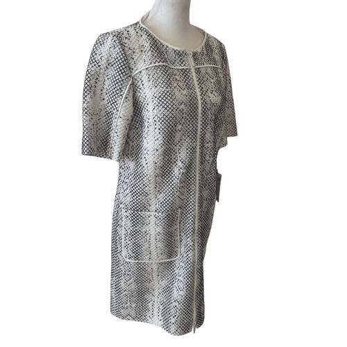 W by Worth NWT Rootbeer Off-White Printed Mesh Short Sleeve Coat Size 4 NEW - Picture 9 of 9