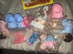 Vintage Cake Toppers Lot Wilton & Mixed Brands Baby