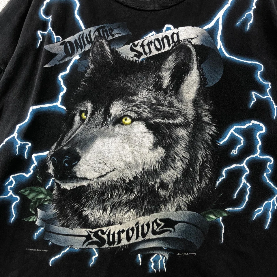 Camiseta Gráfica Lobo Vintage American Thunder Caribbean Dream XXL Foto 3 de 4