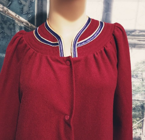 Lady Manhattan Nightgown Robe Sz S/M Vintage House Patio Dress Snap Long Sleeve - Picture 2 of 7